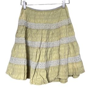Local Motion light green ruffle a-line skirt